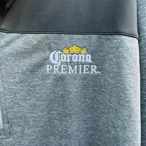 MEN’S ADIDAS GOLF CUSTOM EMBROIDERED CORONA PULLOVER SHIRT•DARK AND LIGHT GREY• - Picture 7 of 7